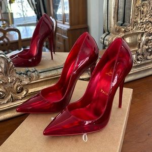 BNWT Christian Louboutin So Kate 120 Red Patent Psychic 37.5